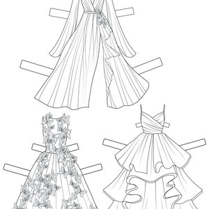 Paper Doll Drawing, Princess Paper Doll Coloring, Paperdoll Printable ...