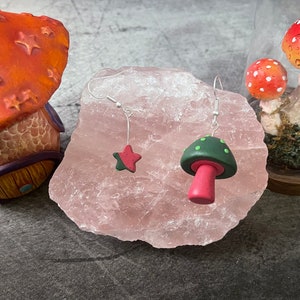Watermelon Mushroom Earrings