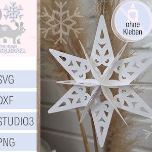 Fichier traceur 3D papier étoile ornement étoile Noël hiver pendentif papercut SVG étoile de Noël traceur fichier Cricut Brother pendentif décoration