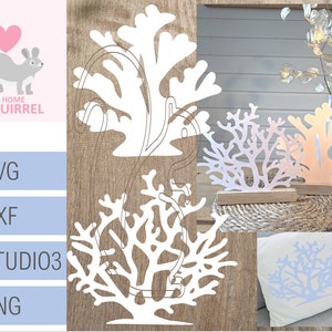 Blocco decorazione plotter file coral estate SVG blocchi mare marittimo Papercut Cricut Silhouette decorazione plotter decorazione conchiglie stelle marine