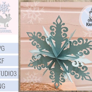 Plotterdatei 3D Schneeflocke Ornament Stern Weihnachten Winter Anhänger Weihnachtsstern SVG christmas star Plotter File Cricut pendant Deko