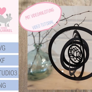 3D bal lotusbloem plotter bestand hanger wind klokkenspel papercut decoratie SVG Cricut lente zomer silhouet yoga raamdecoratie boho decoratie