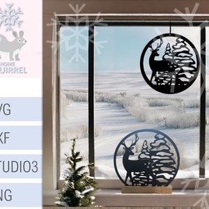 Rentier Tannenbäume Ring Kranz Plotterdatei SVG Weihnachten Klötzchen Plotter File Cricut Weihnachtsdeko Deko christmas Klötzchendeko decor