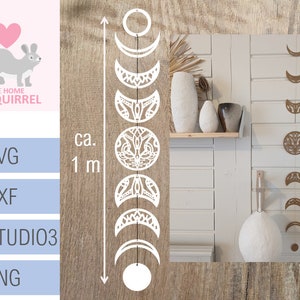 Fichier traceur attrape-rêves phases de lune SVG lune boho chambre mandala plotter Cricut Silhouette décoration décoration murale chambre enfant bébé