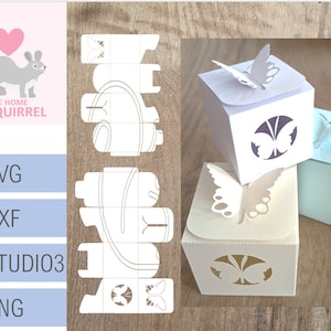 Caja de regalo mariposa SVG plantilla caja de regalo caja dulces Pascua primavera boda favor trazador archivo trazador png