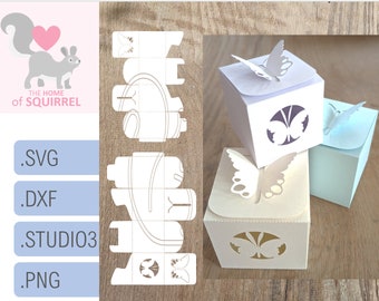 Gift box butterfly SVG template gift box box candy Easter spring wedding guest gift plotter file plotter png
