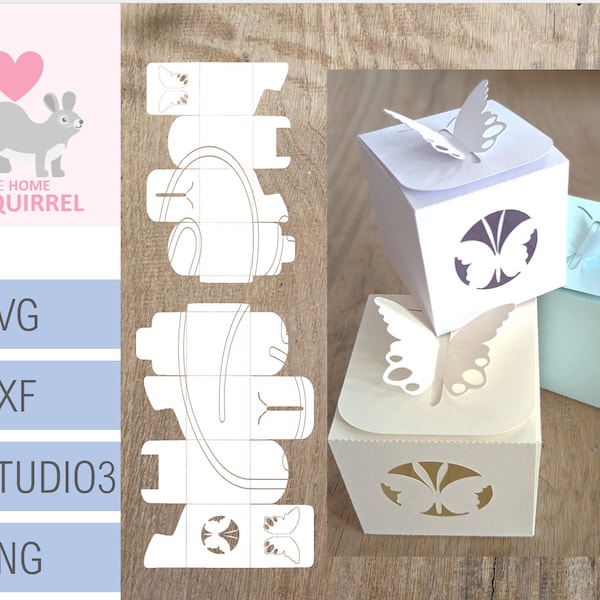 Gift Box Template Butterfly Party Favor plotter file birthday Wedding giveaway candy holder treats sweet envelope cricut cameo silhouette