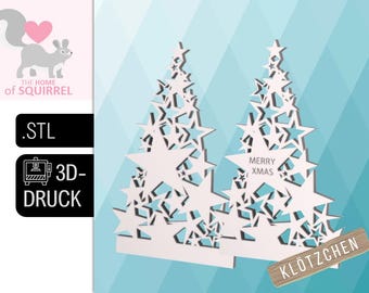 3D printed STL file star tree Christmas tree stars Christmas gift fir tree STL block decoration block decoration Christmas decoration star