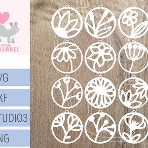 Plotterdatei Anhänger Blumen Frühling Sommer Spring SVG floral Plotter File Cricut Brother Ostern Silhouette Dekoration Deko pendant tag dxf