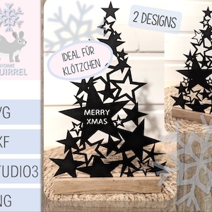 Weihnachtsbaum Tannenbaum Stern Plotterdatei SVG Weihnachten Klötzchen Plotter File Cricut Weihnachtsdeko Deko christmas Klötzchendeko decor