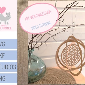 3D flower of life plotter file pendant wind chime papercut window decoration SVG Cricut spring summer silhouette window decoration boho decoration
