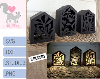 Plotter file light houses cottage home floral spring summer SVG plotter cricut houses light house decoration deco house paper papercut