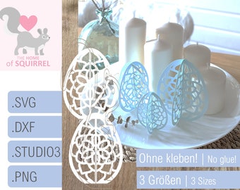 3D Easter egg plotter file SVG Easter Spring Papercut Easter decoration Plotter Cricut Cameo Brother Silhouette png decoration spring decoration Easter eggs rabbit
