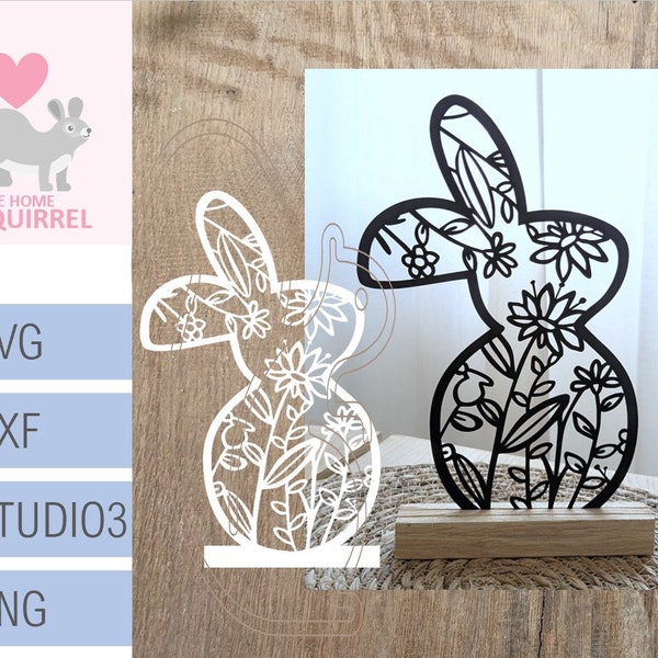 Plotterdatei Ostern SVG Hase Frühling Klötzchen Papercut Spring Osterhase Plotter File Cricut Cameo Brother Silhouette Easter Osterdeko Deko