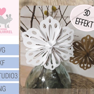 Plotter file 3D flower SVG flower spring Easter pendant paper flower spring wedding plotter file Cricut pendant decoration party dxf