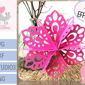 Fichier traceur 3D fleur SVG fleur printemps Pâques pendentif papier fleur printemps mariage traceur fichier Cricut pendentif décoration fête dxf