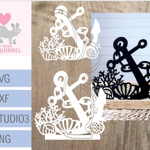 Blocco decorazione plotter file ancora estate SVG blocchi mare marittimo Cricut Silhouette decorazione plotter decorazione conchiglia stella marina Skandi Mare del Nord