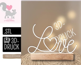 Archivo STL impreso en 3D Love LineArt Corazón Bloque decoración SingleLine Regalo Día de San Valentín Cumpleaños Souvenir Decoración Stand Boda