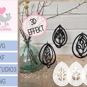 Plotterdatei Osterei floral 3D SVG Anhänger Papercut Spring Ostern Egg Plotter File Cricut joy Frühling Silhouette pendant Easter Deko Deko