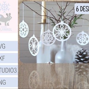 Bolas de Navidad colgante copos de nieve archivo plotter svg Navidad plotter decoración archivo de corte decoración navideña papercut navidad cricut png