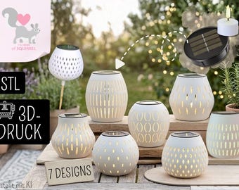 3D print file STL garden stake hole pattern solar insert set garden torches lantern outdoor wind lights summer garden lantern garden decoration