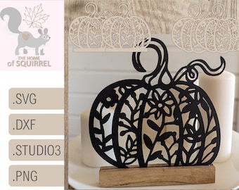 Laserdatei Kürbis Klötzchendeko Plotterdatei Herbstdeko Herbst SVG Klötzchen floral Cricut Silhouette Plotter herbstlich Deko Dekoration