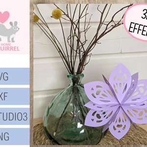 Archivo de trazador 3D flor SVG flor primavera Pascua colgante papel flor primavera boda trazador archivo Cricut colgante decoración fiesta dxf