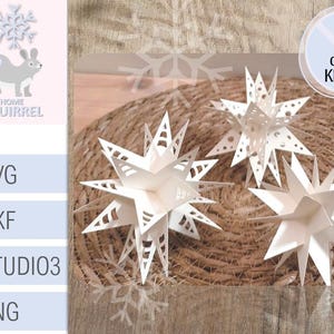 Plotterdatei Stern Papierstern Weihnachtsstern SVG 3D Baumschmuck cricut Weihnachten Christmas star ornament Deko Winter Anhänger Plotter
