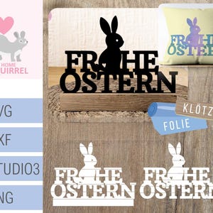 Plotterdatei Laserdatei Frohe Ostern Hase Osterhase Herz Klötzchen Plotter Frühlingsdeko Frühling Klötzchendeko Einschieber Osterdeko SVG