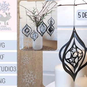 3D ornamenten sterren hanger kerstboom decoratie plotter bestand svg Kerst winter decoratie snijden bestand Kerst decoratie kerst cricut ballen