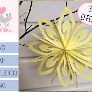 Plotterdatei 3D Blume SVG flower Frühling Ostern Anhänger Papierblume spring Hochzeit Plotter File Cricut pendant Deko Dekoration Party dxf