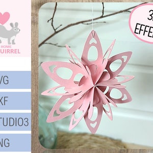 Archivo de trazador 3D flor SVG flor primavera Pascua colgante papel flor primavera boda trazador archivo Cricut colgante decoración fiesta dxf
