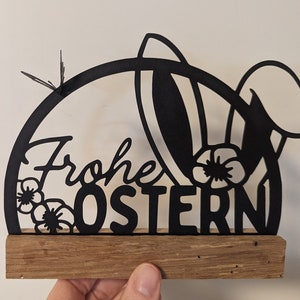 Plotterdatei Klötzchendeko Schriftzug Frohe Ostern floral Klötzchen SVG Blumen Cricut Schmetterling Plotter Deko Dekoration Hase Frühling Bild 4