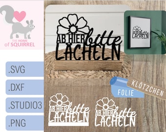 Plotterfil, laserfil, text "Le härifrån", SVG, blockdekoration, blockordspråk, dekoration, dekor, dekorativt ordspråk, laser, laserskärning, DXF