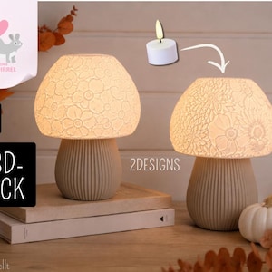 File di stampa 3D STL, fungo luminoso decorativo, fiori autunnali, astri, dalie, lanterna autunnale, portacandele, lanterna decorativa, decorazione autunnale, illuminazione, lampada