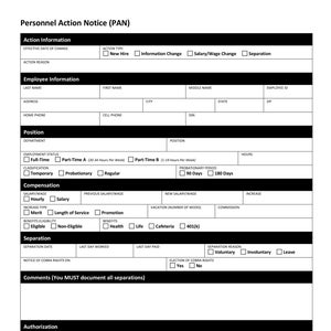 Personalaktionsmitteilung (PAN)