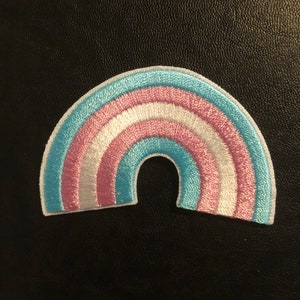 Transgender flag patch, iron on sew on cotton embroidery patch