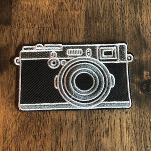 Camera patch, vintage camera patch, cotton embroidery patch, iron/sew on
