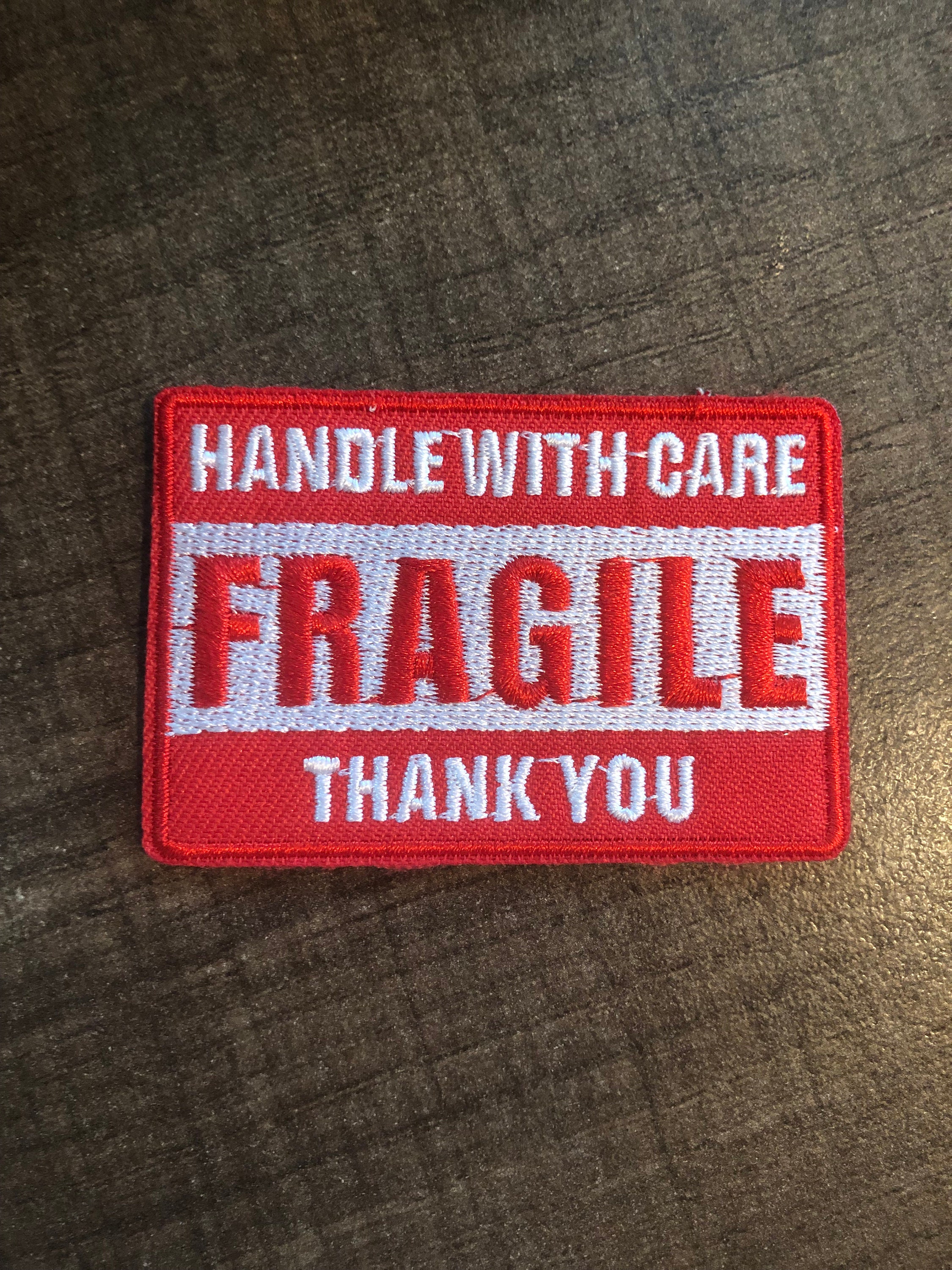 FRAGILE Patch, Handle With Care Patch, Red and White Patch, Iron On ...