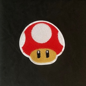 Mushroom cotton patch Nintendo Mario style mushroom iron/sew on patch Embroidery patch