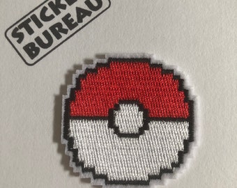 Pixel Pokeball Aufnäher zum aufbügeln, Aufbügeln, Aufbügeln, Aufbügeln!