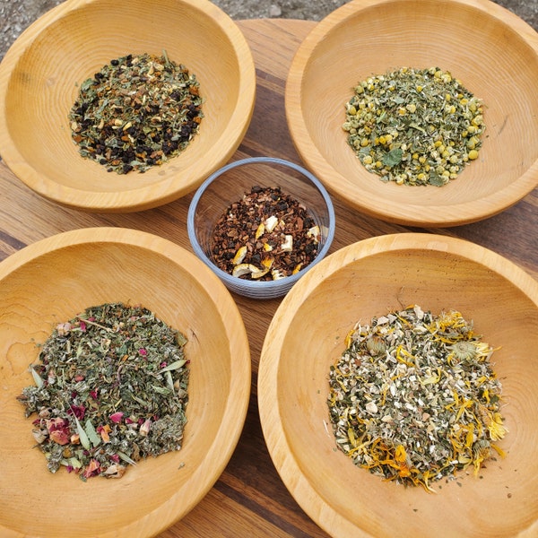 sample bundle! Try out our teas: Witching hour, Peace Within, Life Is Good,  Peace Love and Lavender, and one new tea!