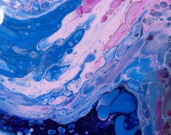 Peinture à l’acrylique intitulée « Intergalactic Pool »