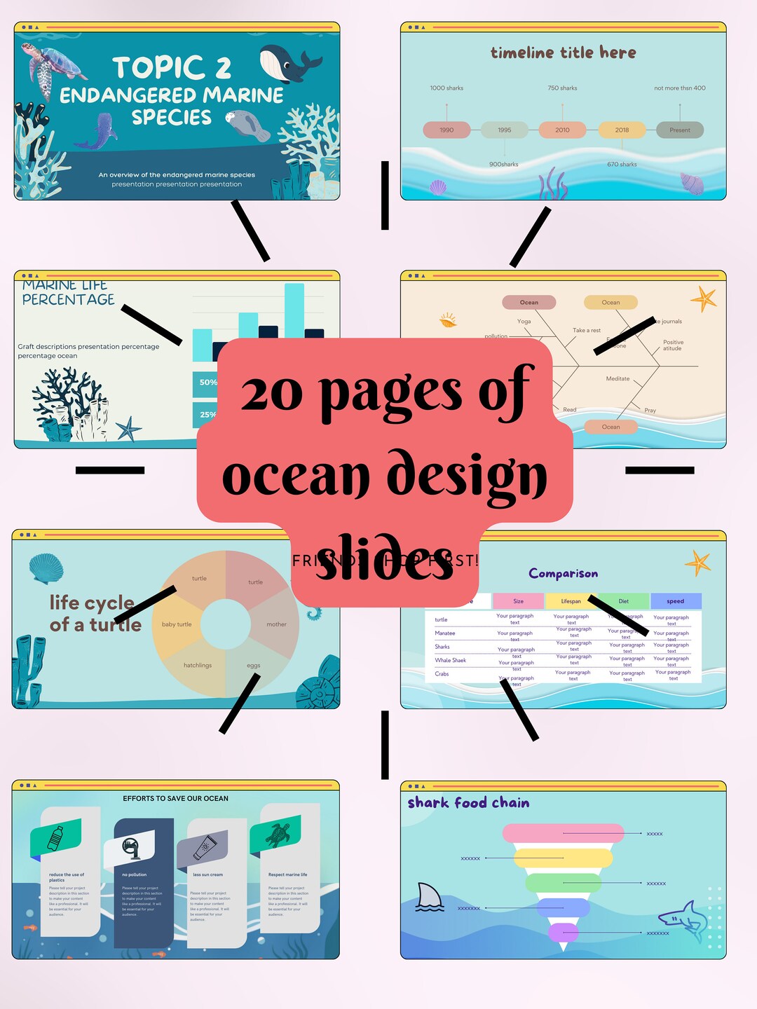 power-point-template-ocean-ocean-presentation-template-sea-etsy