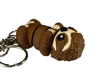 Perezoso - Llavero de mascota impreso en 3D - Juguete antiestrés flexible y articulado