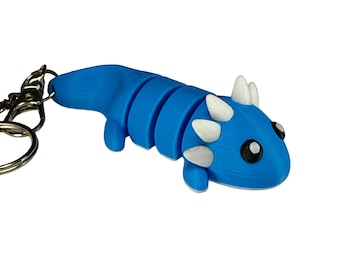 Llavero de mascota impreso en 3D con forma de ajolote - Juguete antiestrés flexible y articulado