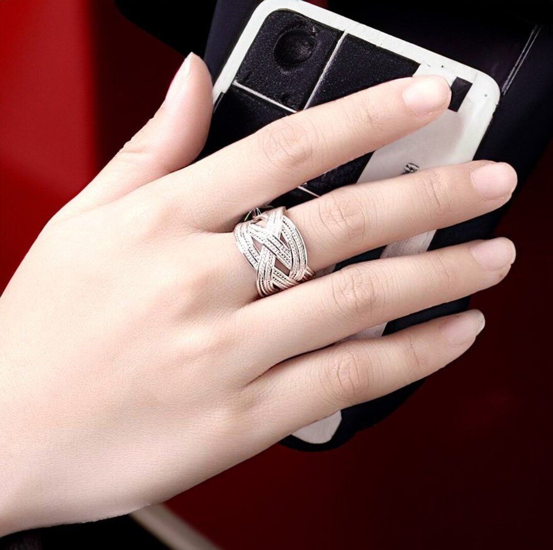 Wings of Spring Open Flexible Ring Silver