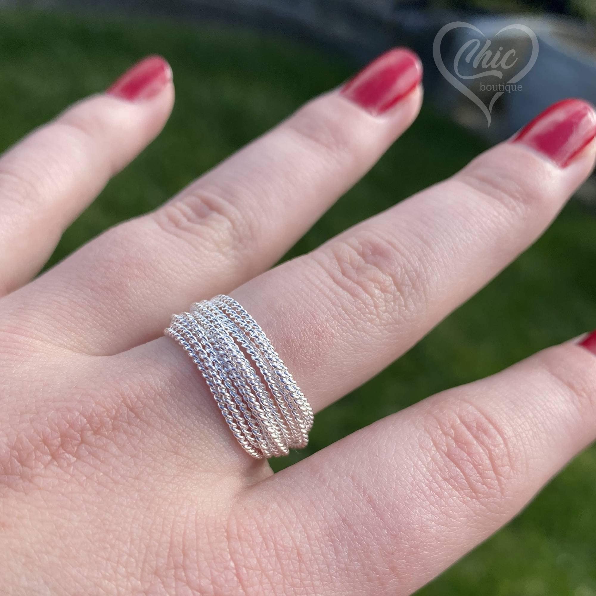 Stainless Steel Gold Jump Rings, 10 mm Open Twisted Bright Silver Ring  #836, Large Textured 12 Gauge