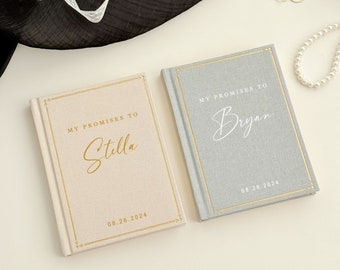 Notizbuch mit 2 Gelübden, persönliches Notizbuch mit festem Einband für Braut und Bräutigam