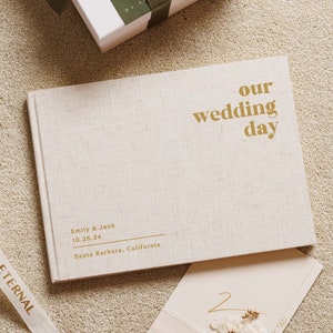 Custom wedding guest book, personalized elegant wedding reception guestbook, engagement hardcover photo album, wedding keepsake signing book